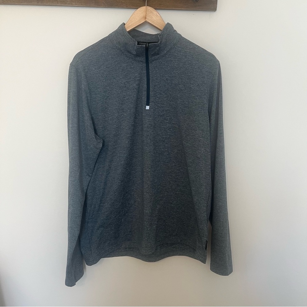 Gerry Men’s Quarter Zip Pullover Gray Performance Long Sleeve Size Large